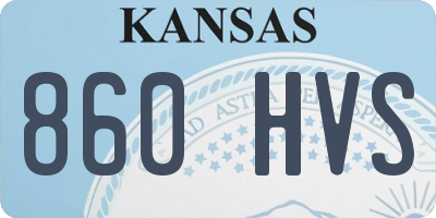 KS license plate 860HVS