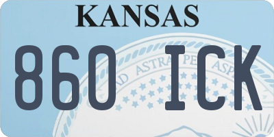 KS license plate 860ICK
