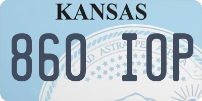 KS license plate 860IOP