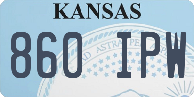 KS license plate 860IPW