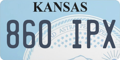 KS license plate 860IPX