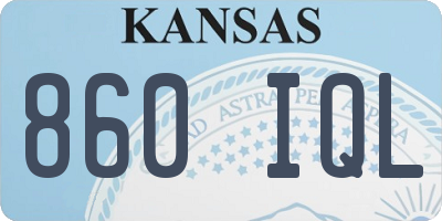 KS license plate 860IQL