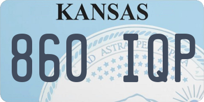 KS license plate 860IQP