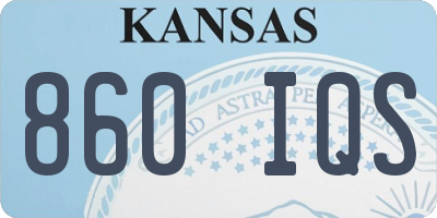 KS license plate 860IQS