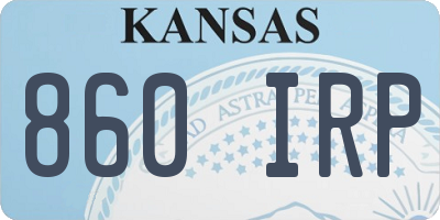 KS license plate 860IRP