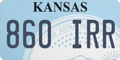 KS license plate 860IRR
