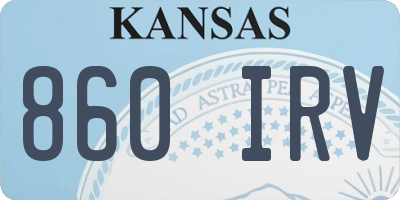 KS license plate 860IRV