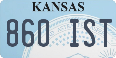 KS license plate 860IST