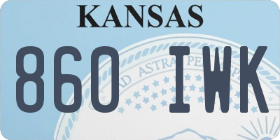 KS license plate 860IWK