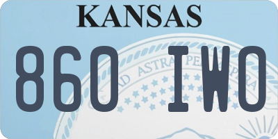 KS license plate 860IWO