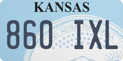 KS license plate 860IXL