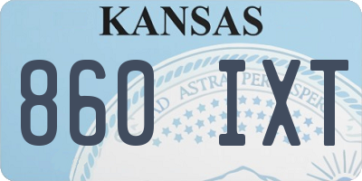 KS license plate 860IXT