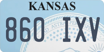 KS license plate 860IXV