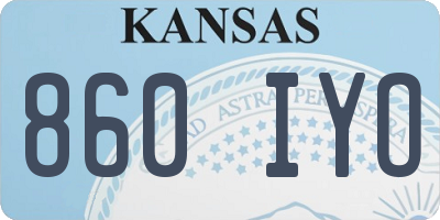 KS license plate 860IYO