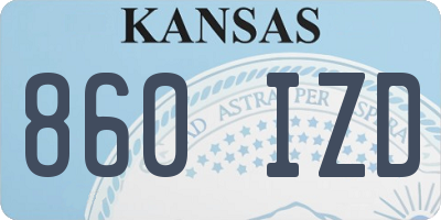 KS license plate 860IZD