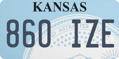 KS license plate 860IZE
