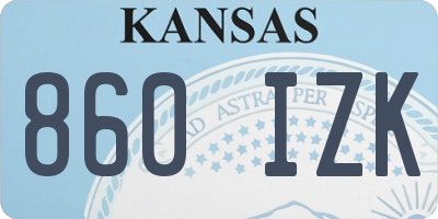 KS license plate 860IZK