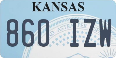 KS license plate 860IZW