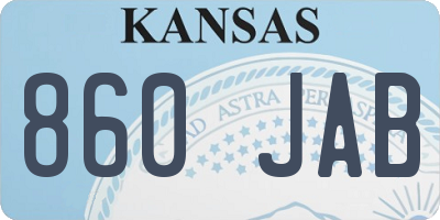 KS license plate 860JAB