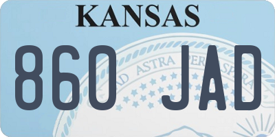 KS license plate 860JAD
