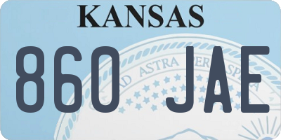 KS license plate 860JAE