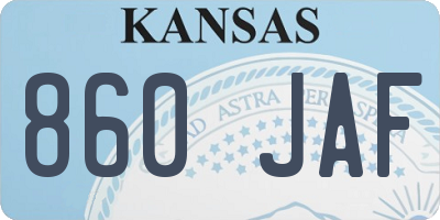 KS license plate 860JAF