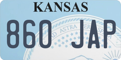 KS license plate 860JAP