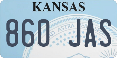 KS license plate 860JAS