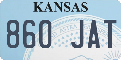 KS license plate 860JAT