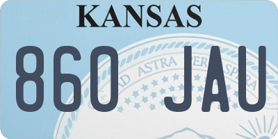 KS license plate 860JAU