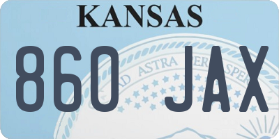 KS license plate 860JAX