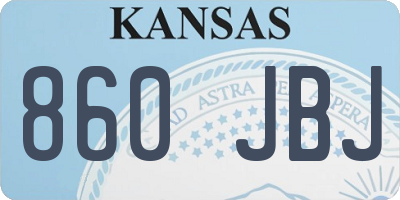 KS license plate 860JBJ