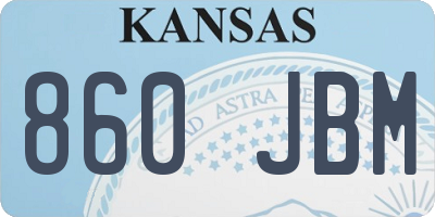 KS license plate 860JBM