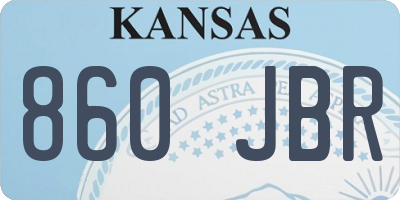 KS license plate 860JBR