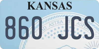 KS license plate 860JCS