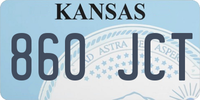 KS license plate 860JCT
