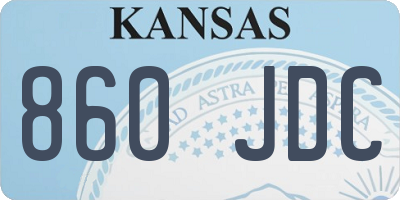 KS license plate 860JDC