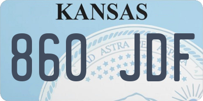 KS license plate 860JDF