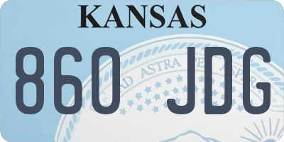 KS license plate 860JDG