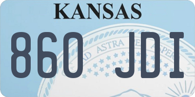 KS license plate 860JDI