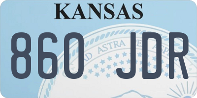 KS license plate 860JDR
