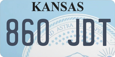 KS license plate 860JDT