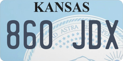 KS license plate 860JDX