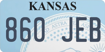 KS license plate 860JEB