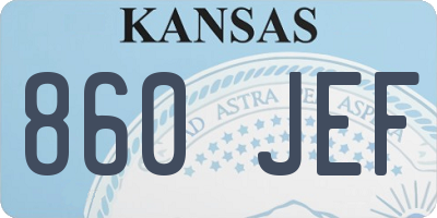 KS license plate 860JEF