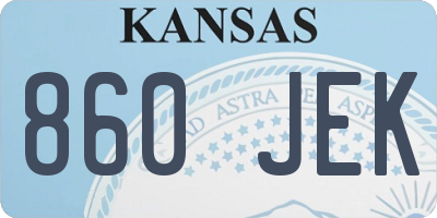 KS license plate 860JEK