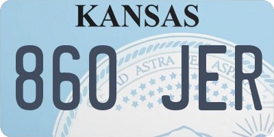 KS license plate 860JER