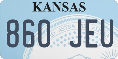 KS license plate 860JEU