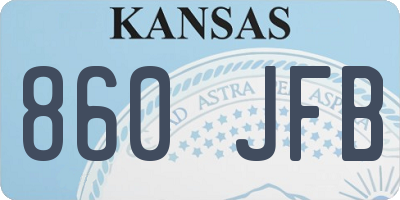 KS license plate 860JFB