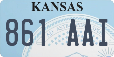 KS license plate 861AAI